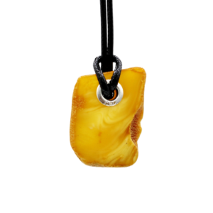 Bernstein Anhänger mit PU-Leder-Band