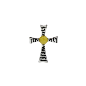 Bernstein Anhänger “Kreuz” aus 925 Silber