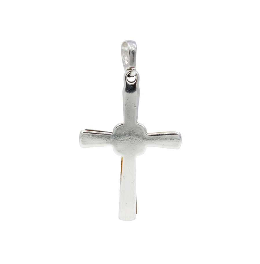 Bernstein Anhänger “Kreuz” aus 925 Silber – Bild 2
